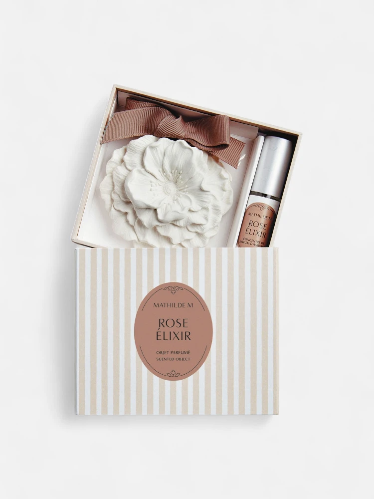 MATHILDE M set - decorative figure and perfume concentrate spray 4 ml - Rose Elixir