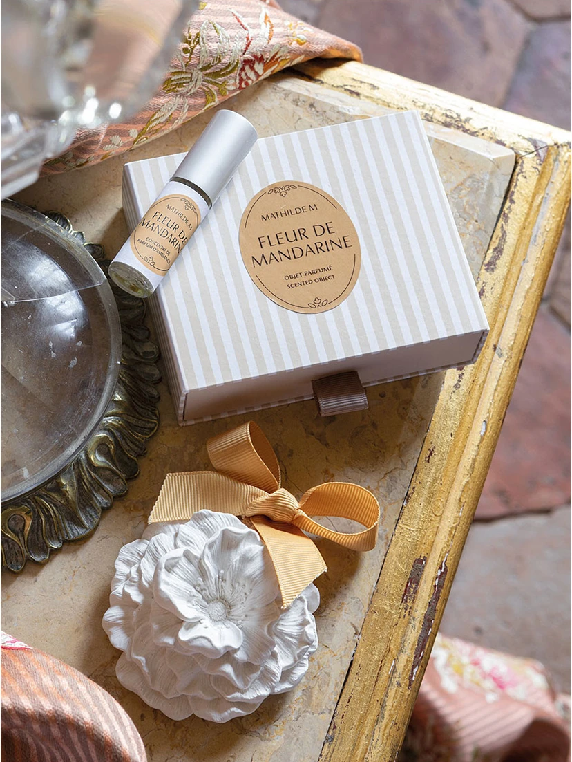 MATHILDE M set - decorative figure and perfume concentrate spray 4 ml - Fleur de Coton