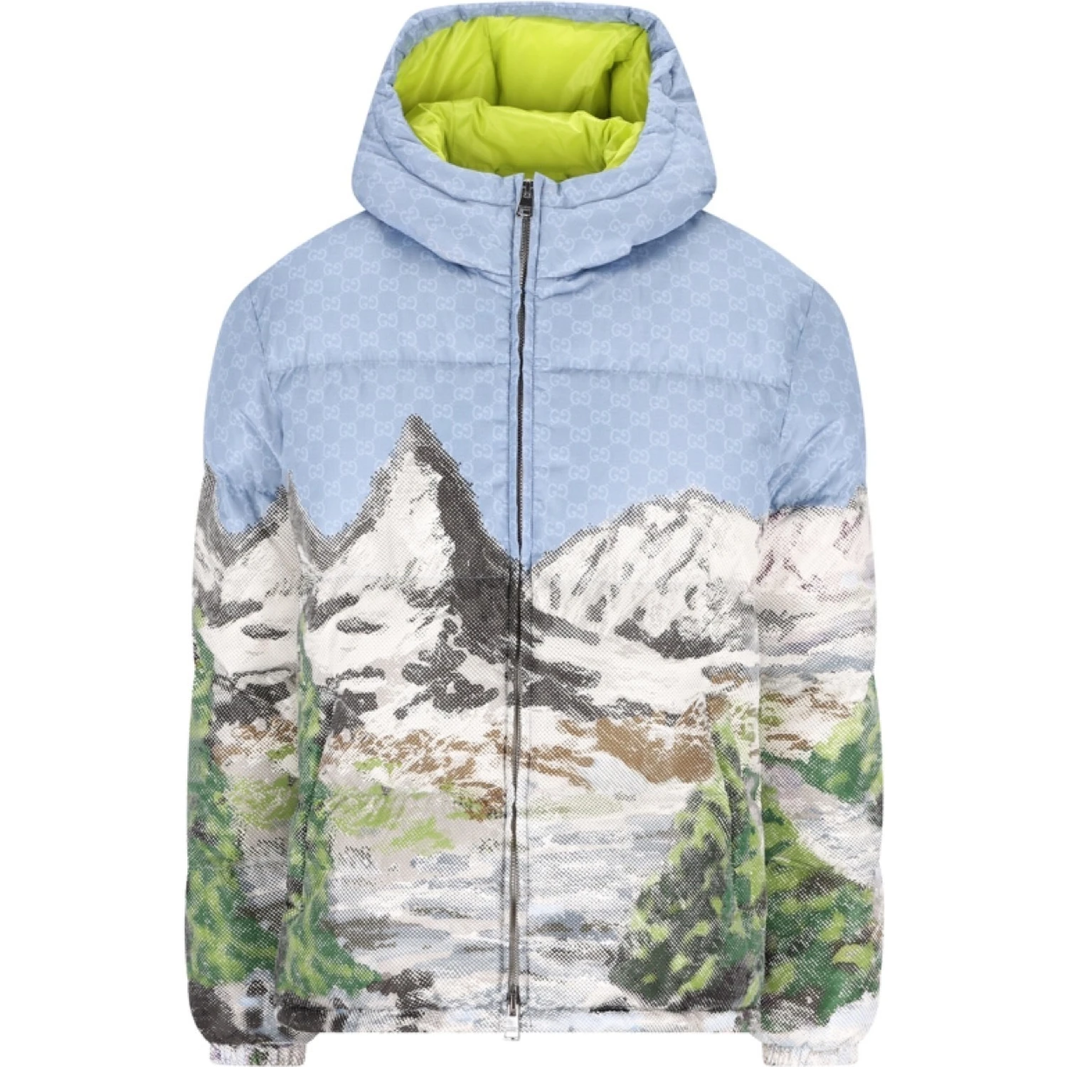 Printed short down jacket