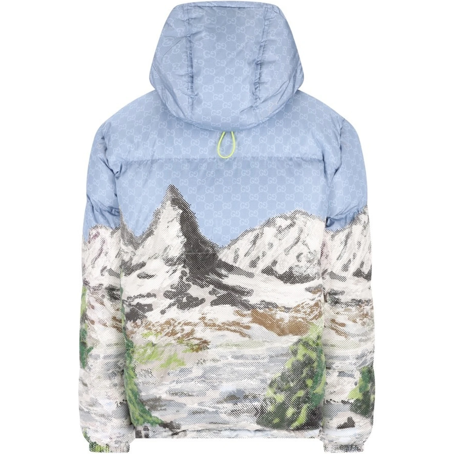 Printed short down jacket