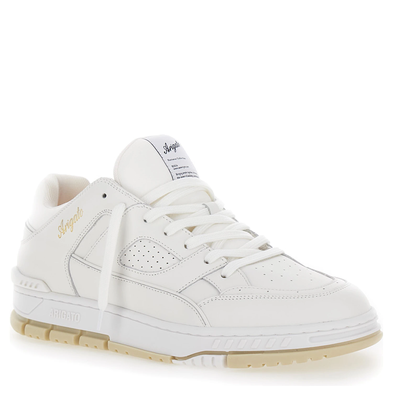 Area White Low Top Sneakers with Laminated Logo in Leather Man