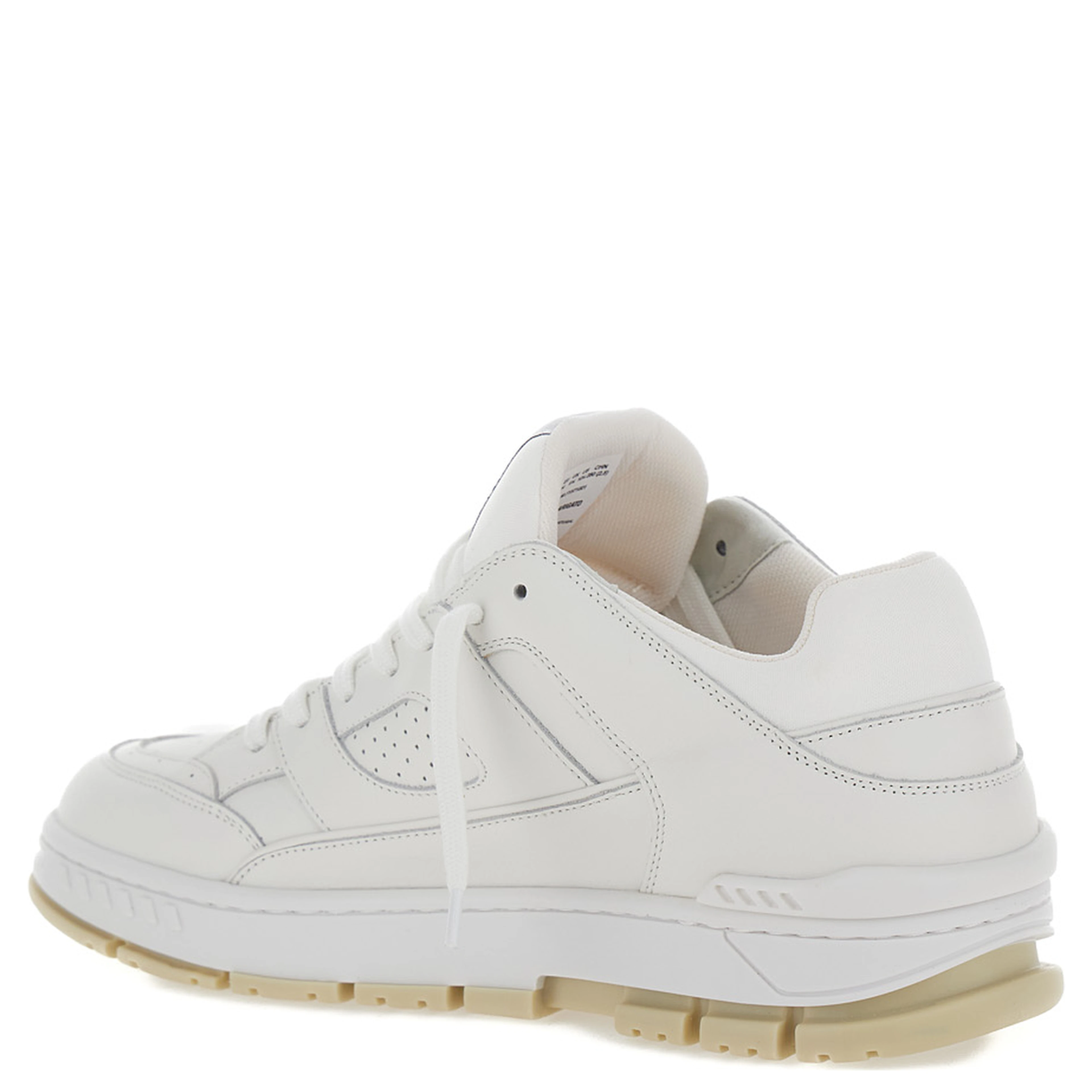 Area White Low Top Sneakers with Laminated Logo in Leather Man