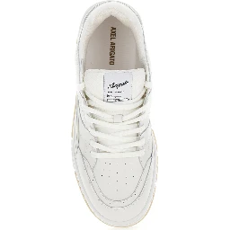 Area White Low Top Sneakers with Laminated Logo in Leather Man