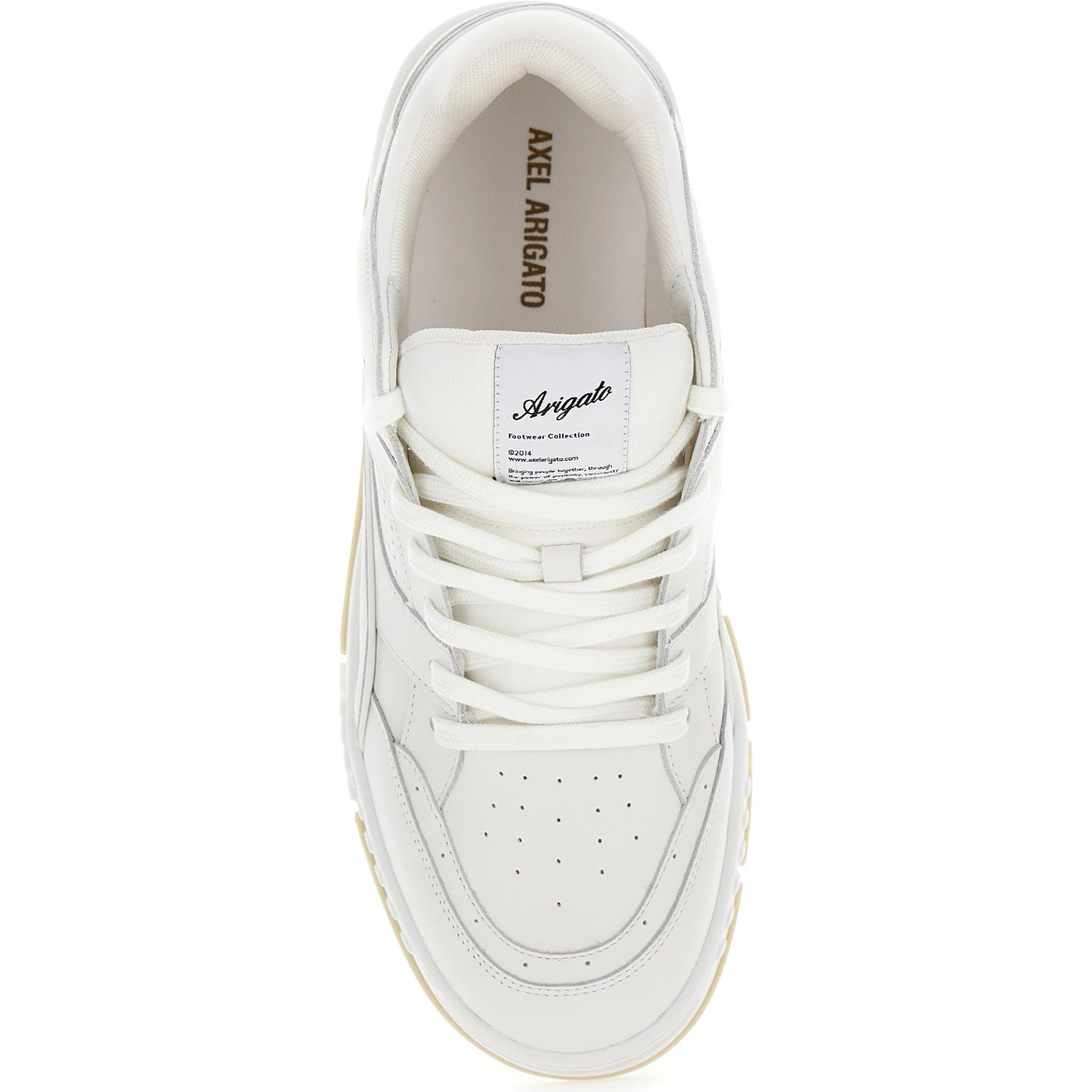 Area White Low Top Sneakers with Laminated Logo in Leather Man