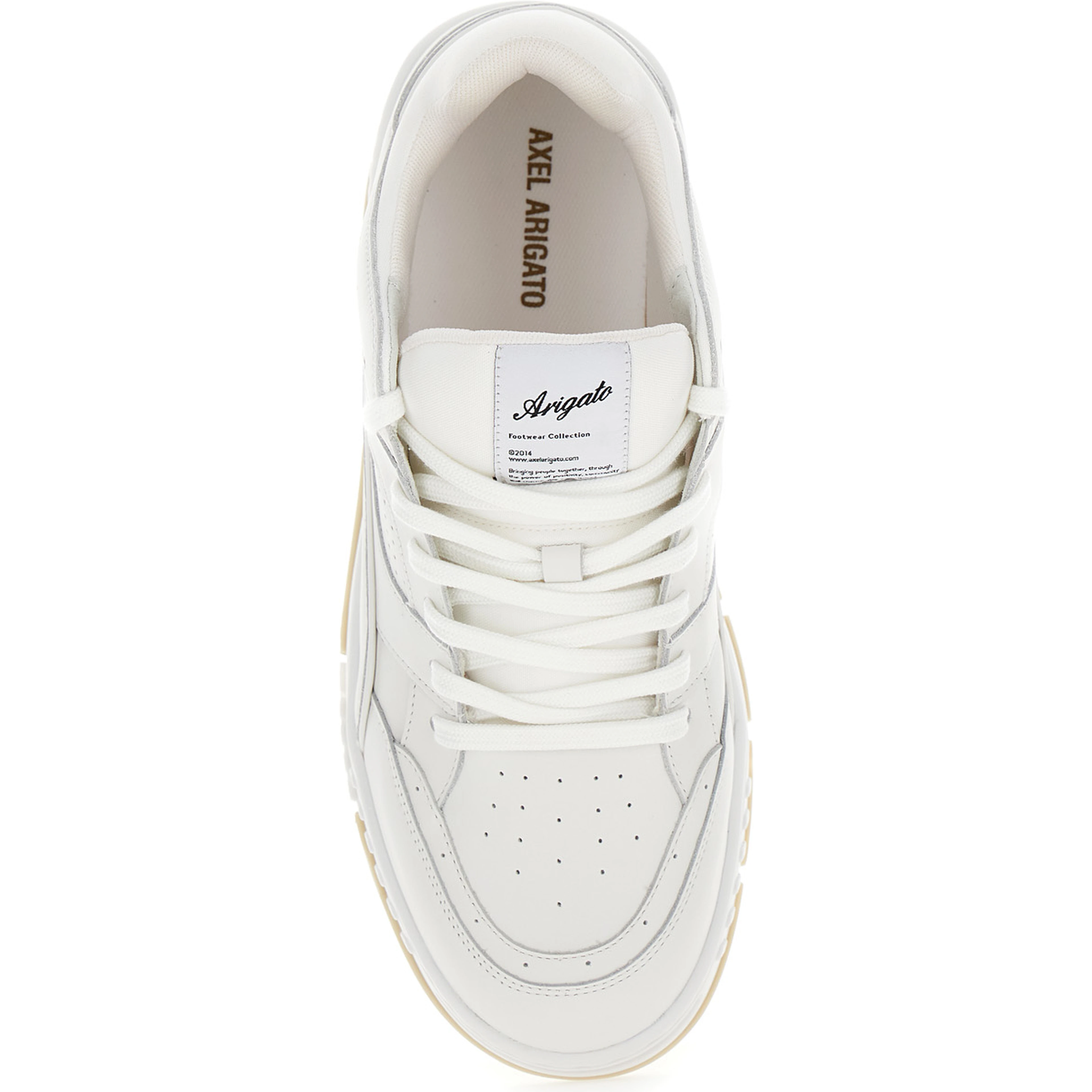 Area White Low Top Sneakers with Laminated Logo in Leather Man
