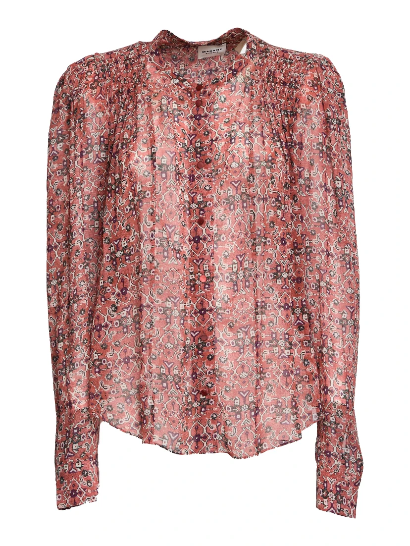 Blusa Noeline In Crêpe Stampato