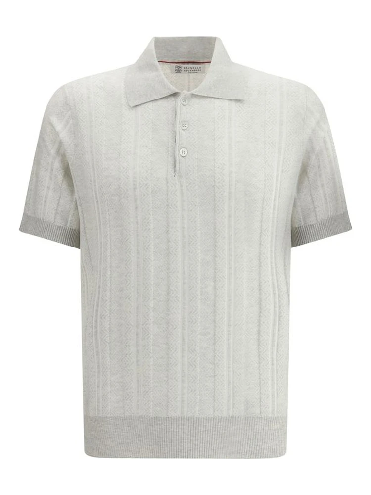 Gray Cotton Polo Shirt