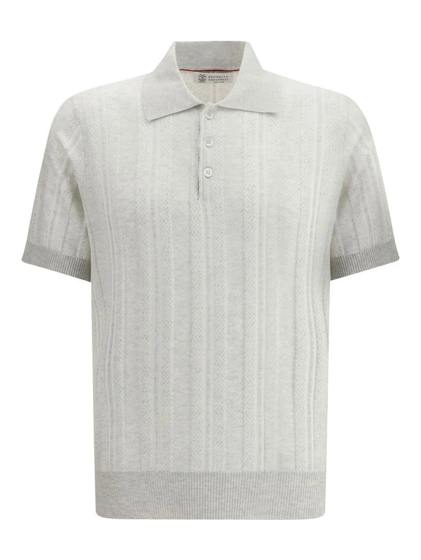 Gray Cotton Polo Shirt