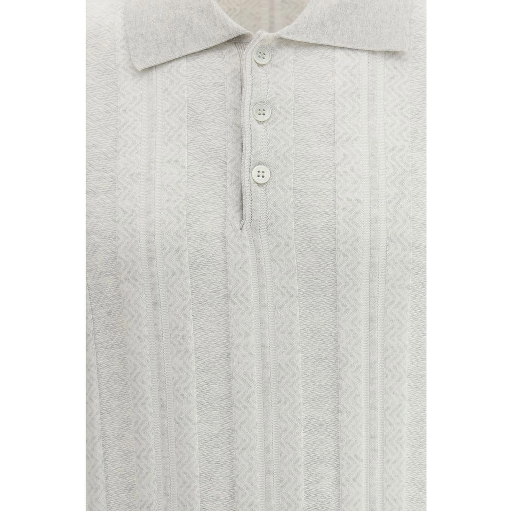 Gray Cotton Polo Shirt