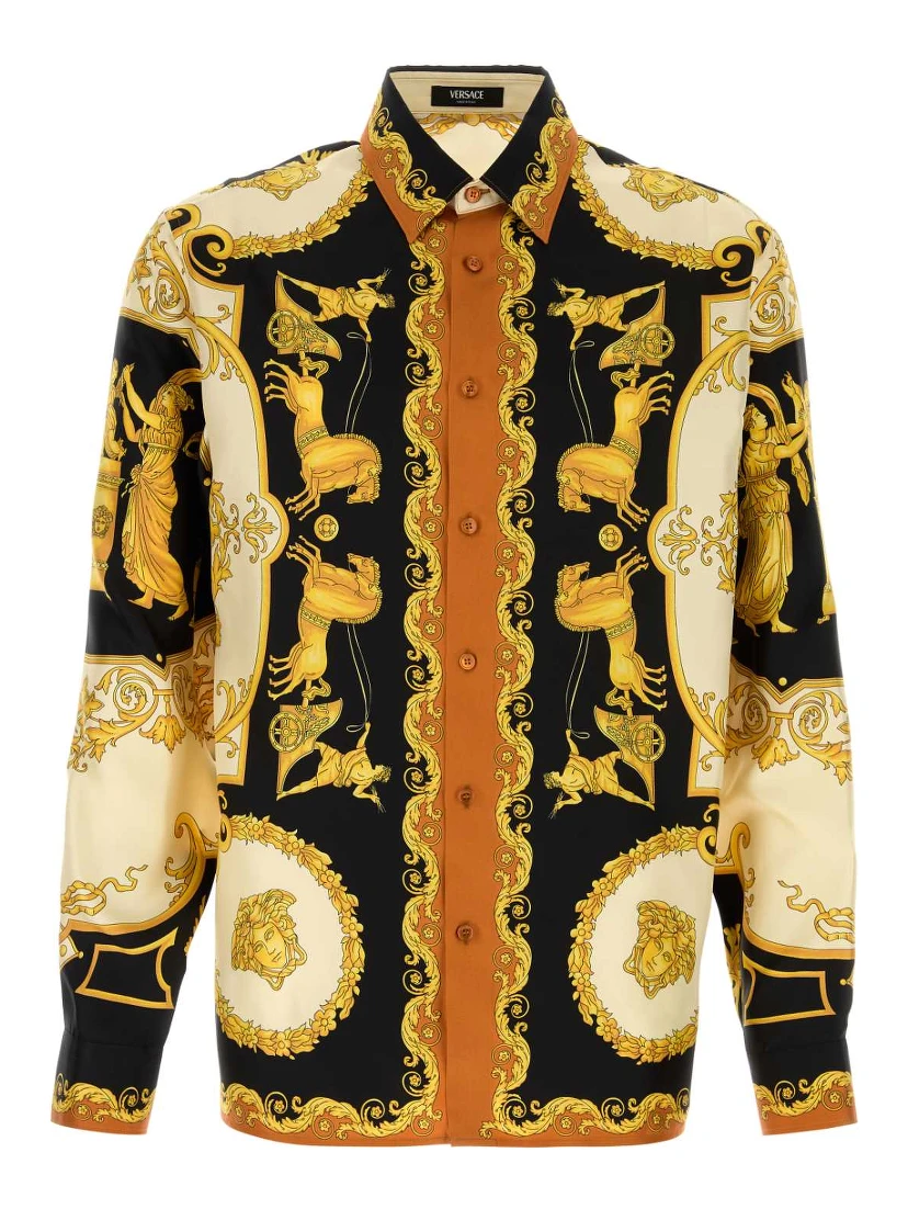 INFORMAL SHIRT MYTHIC BAROQUE PRINT SILK TWILL