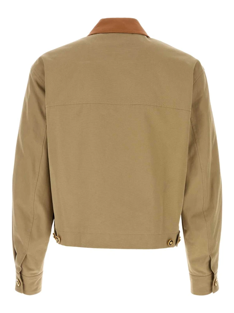 BLOUSON COTTON CANVAS FABRIC + LEATHER CONTRAST alternative