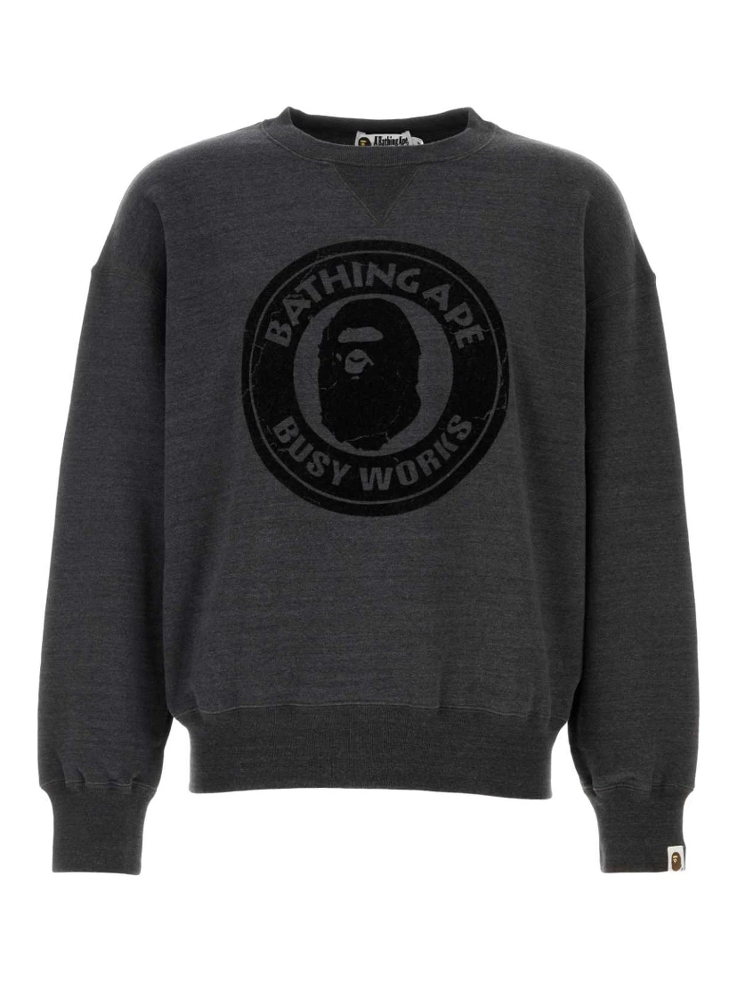 OVER DYE BUSY WORKS RELAXED FIT CREWNECK SWEATSHIR