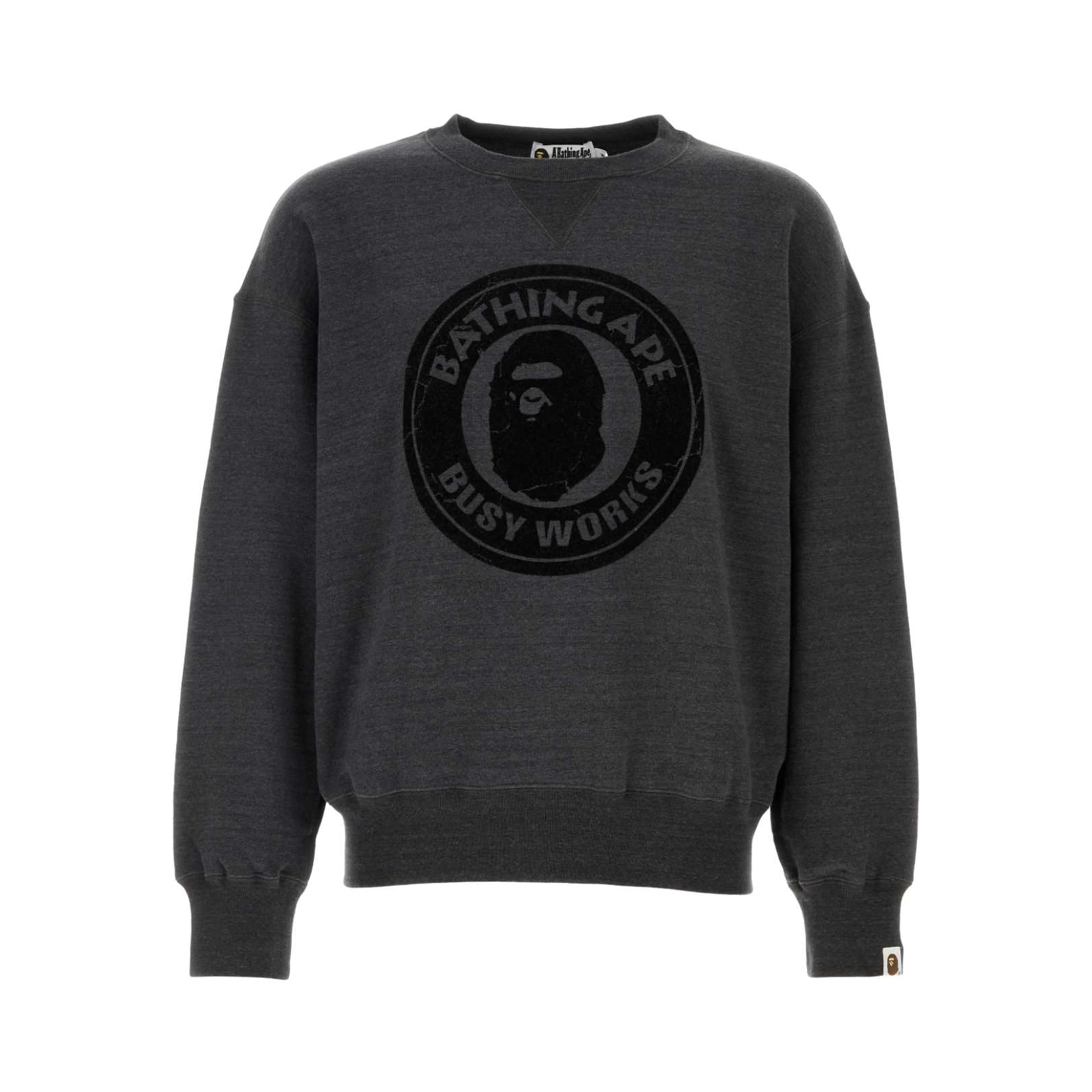 OVER DYE BUSY WORKS RELAXED FIT CREWNECK SWEATSHIR