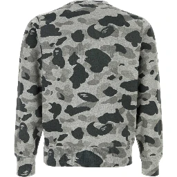 HEATHER GRAY CAMO APE HEAD ONE POINT CREWNECK SWEA