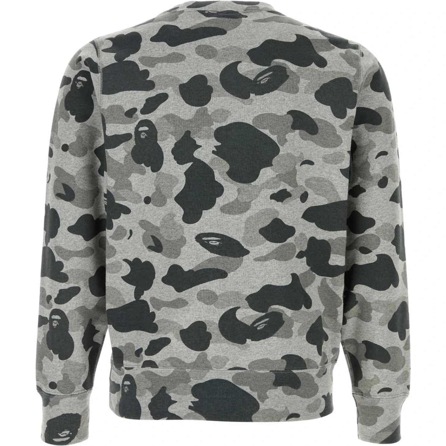 HEATHER GRAY CAMO APE HEAD ONE POINT CREWNECK SWEA