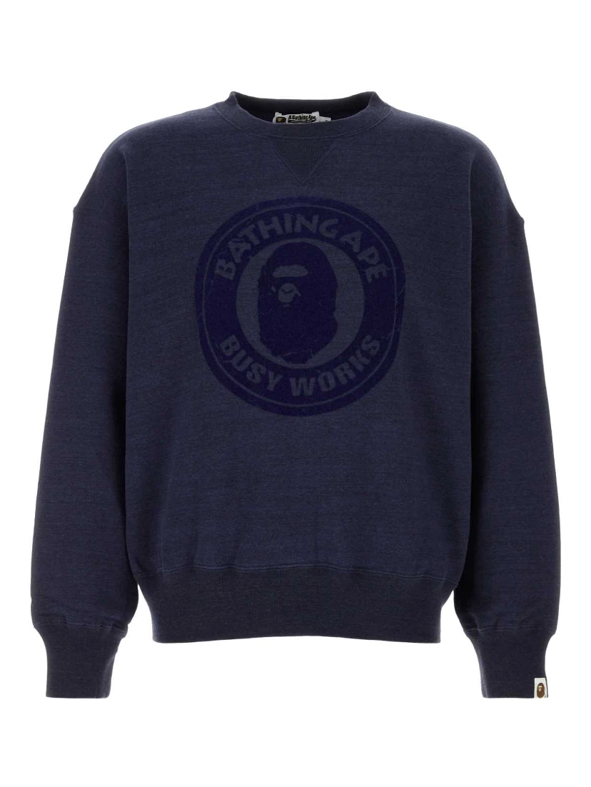 OVER DYE BUSY WORKS RELAXED FIT CREWNECK SWEATSHIR