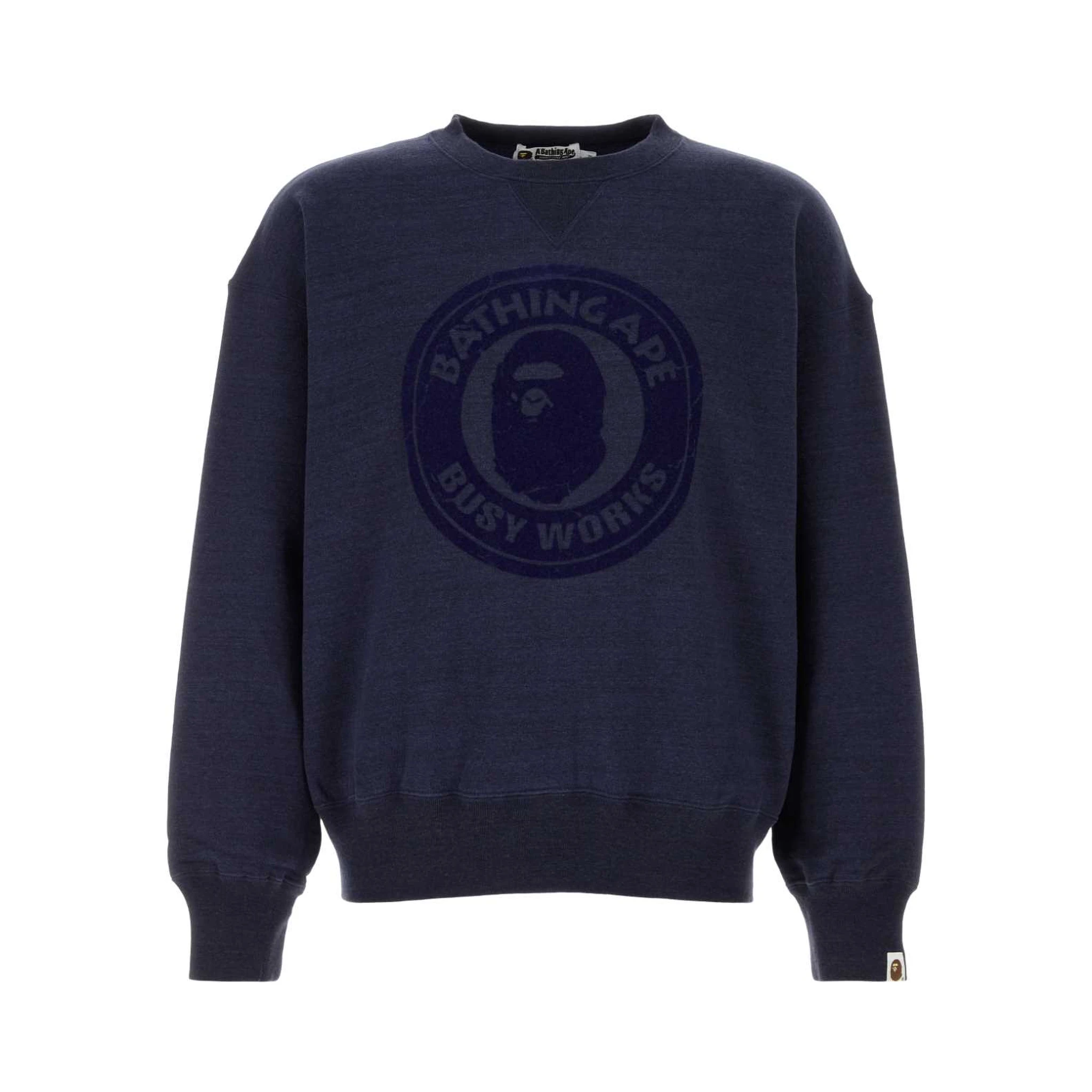 OVER DYE BUSY WORKS RELAXED FIT CREWNECK SWEATSHIR