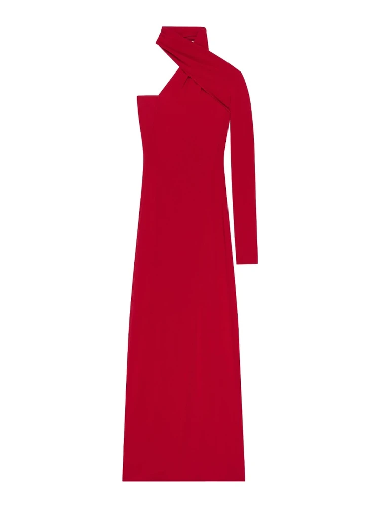 DRAPED ONE-SHOULDER DRESS