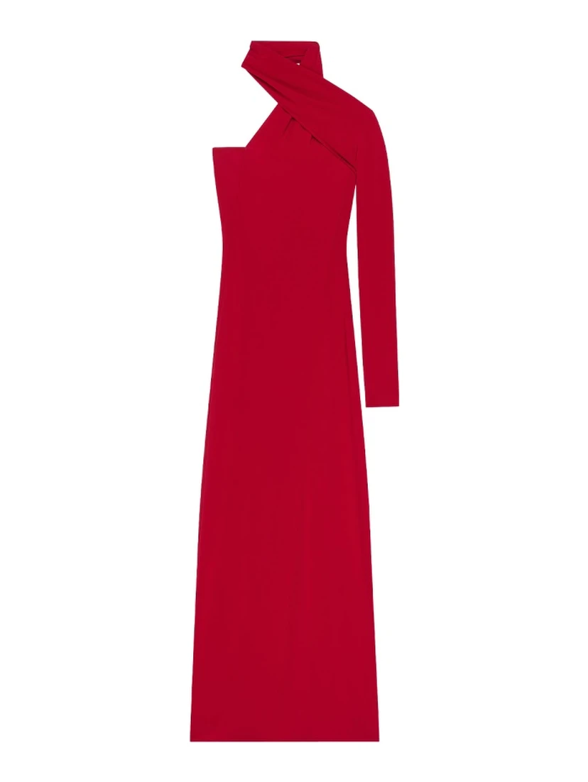 DRAPED ONE-SHOULDER DRESS