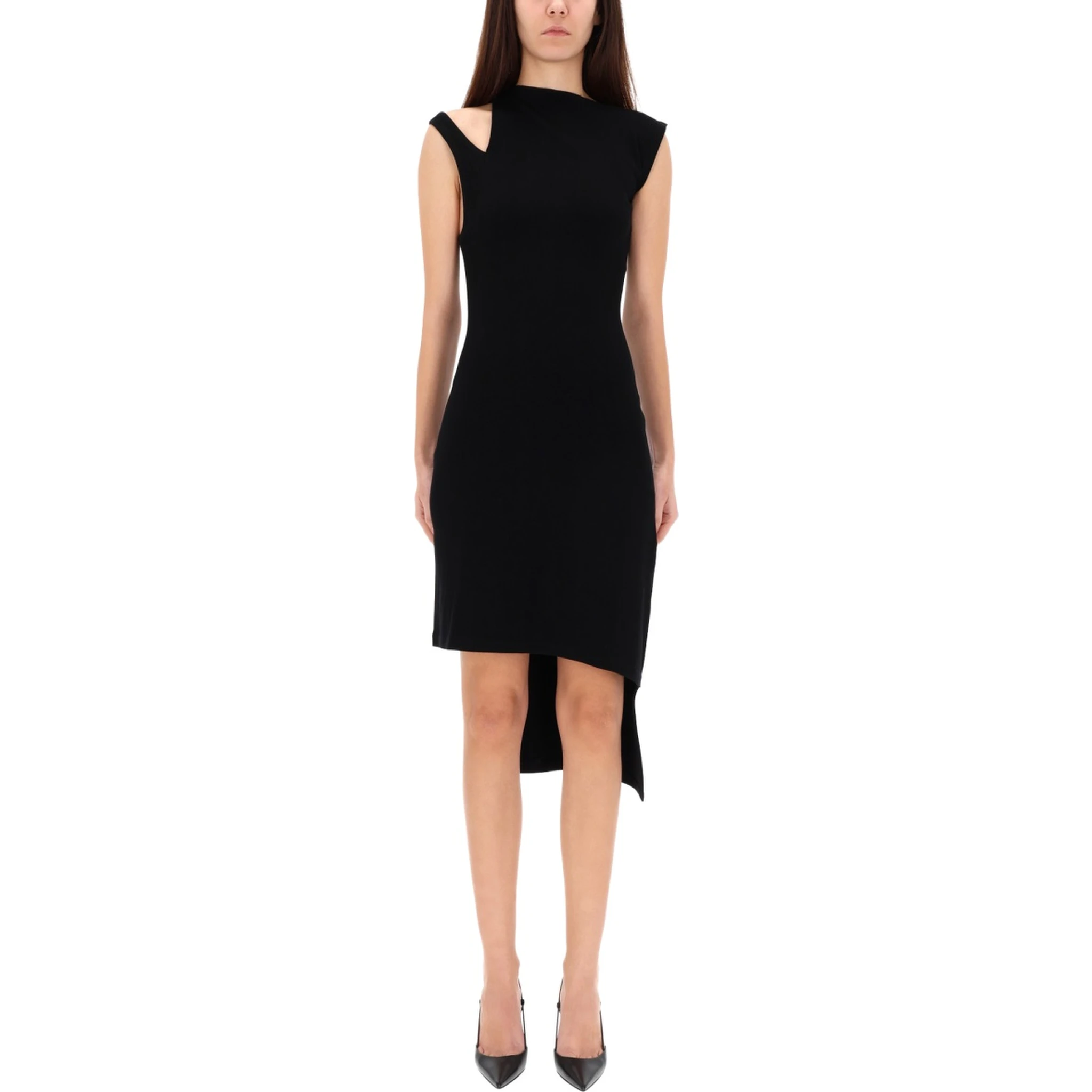 RIBBED "OBLIQUE" DRESS