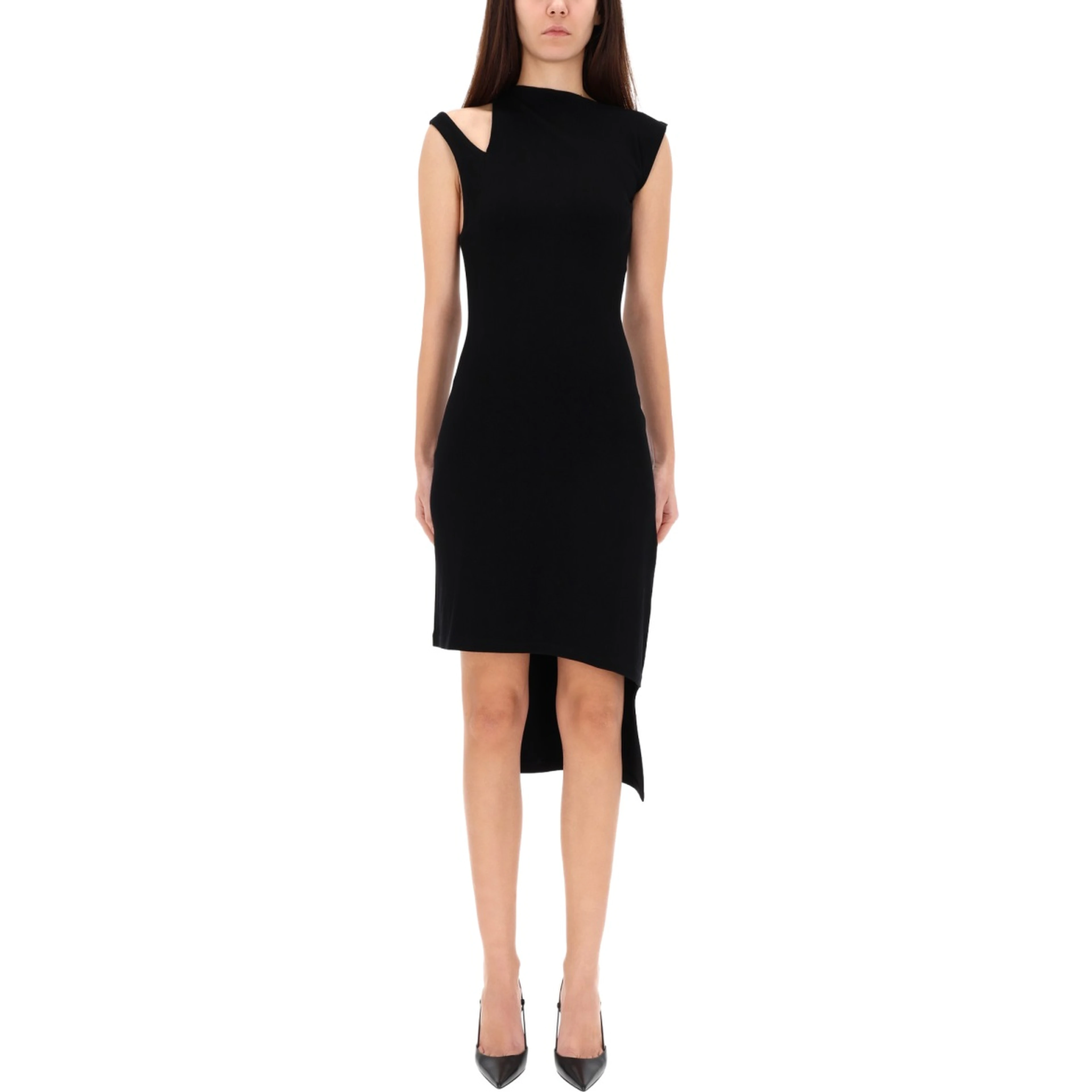 RIBBED "OBLIQUE" DRESS