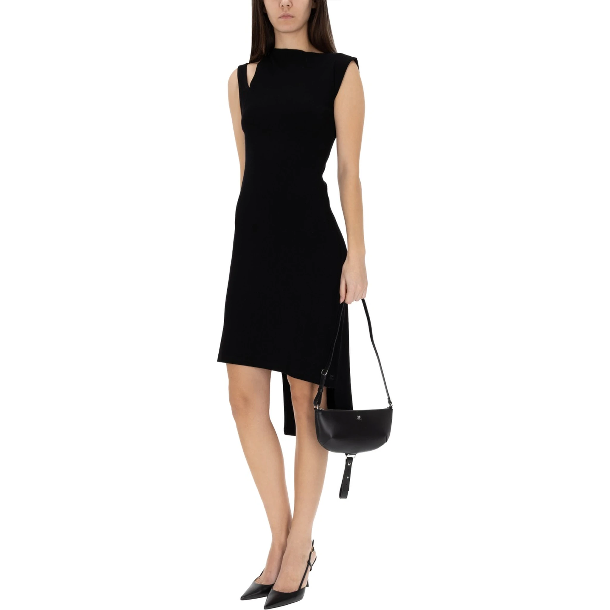 RIBBED "OBLIQUE" DRESS