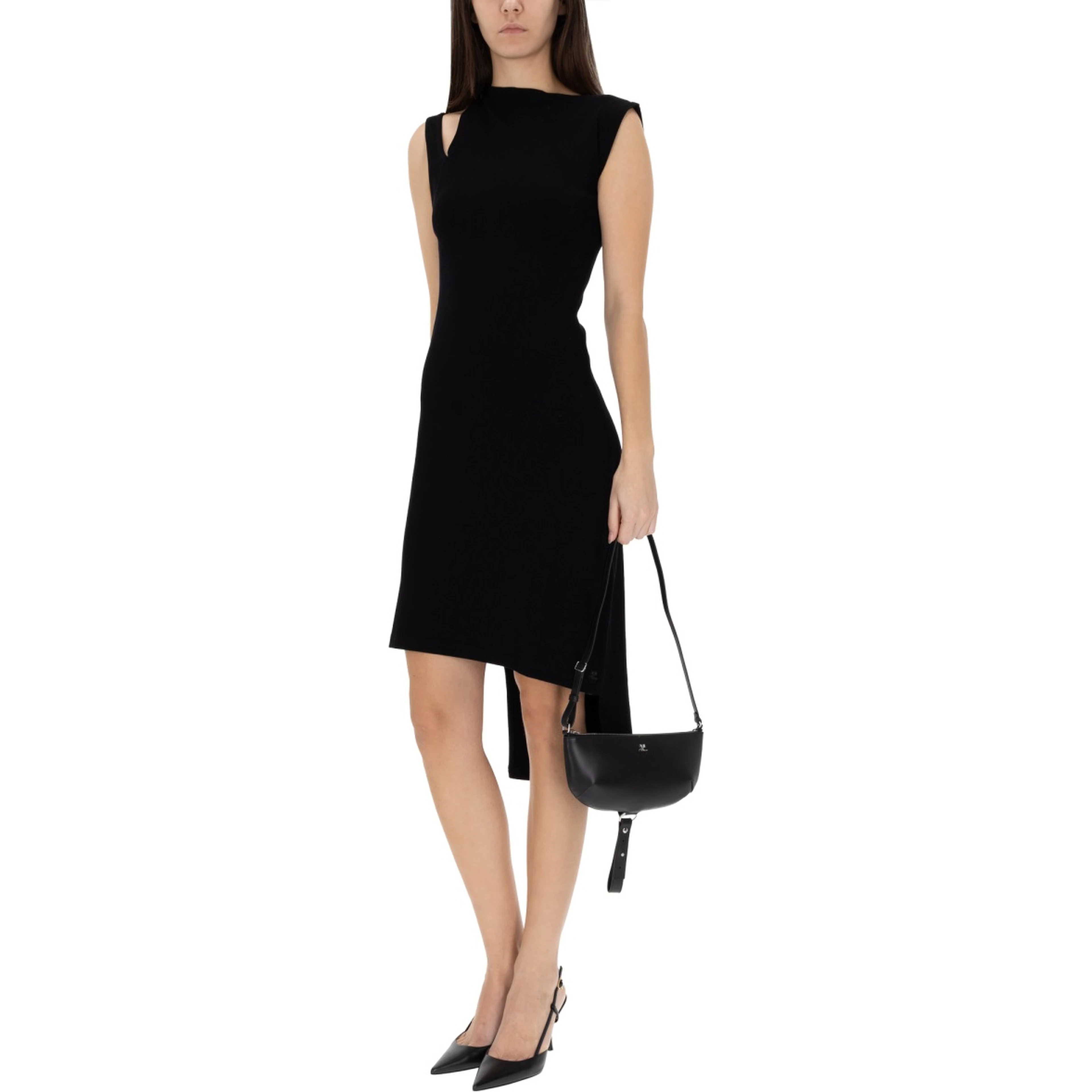 RIBBED "OBLIQUE" DRESS