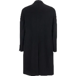 Londra Black Oversized Double-Breasted Coat in Wool Blend Man