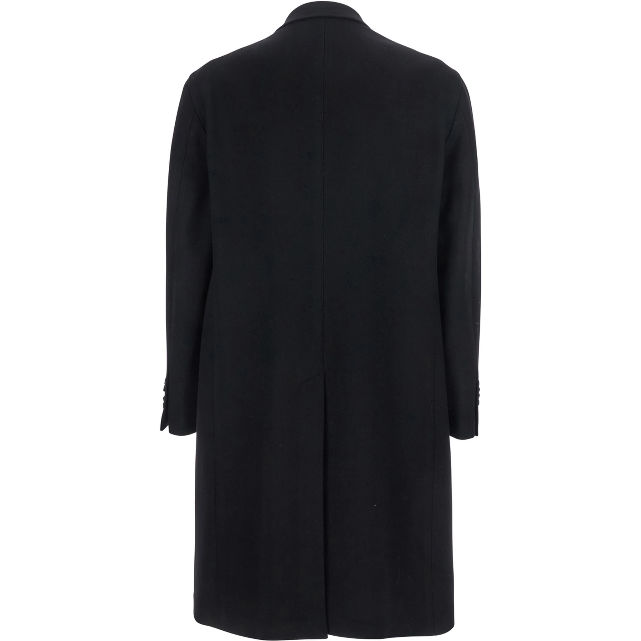 Londra Black Oversized Double-Breasted Coat in Wool Blend Man