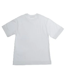 White Crewneck T-Shirt with Print on the Front and Logo Lettering on the Front in Cotton Boy