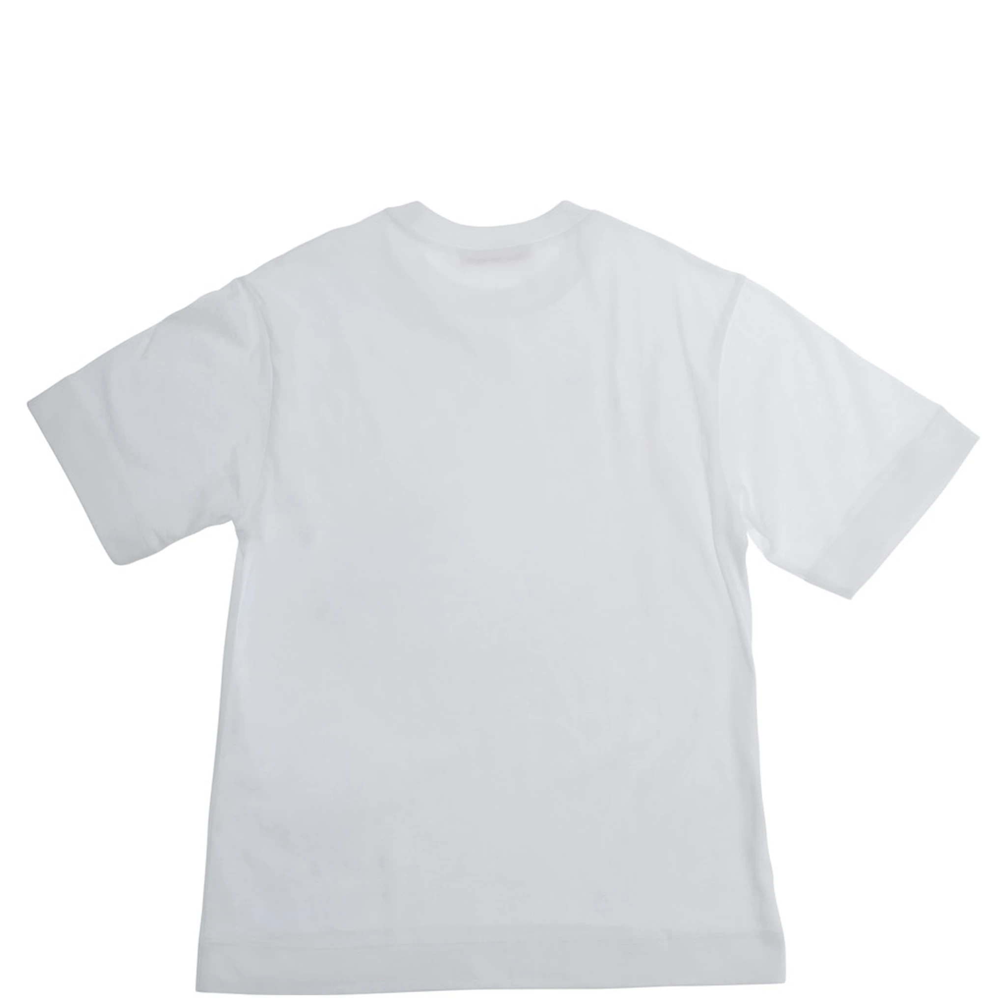 White Crewneck T-Shirt with Print on the Front and Logo Lettering on the Front in Cotton Boy