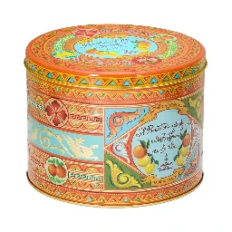 500 g Sicilian Citrus and Saffron Panettone with Orange Tin Box