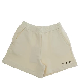 Grey Shorts with Elastic Waist and Logo Lettering on the Front in Cotton Girl