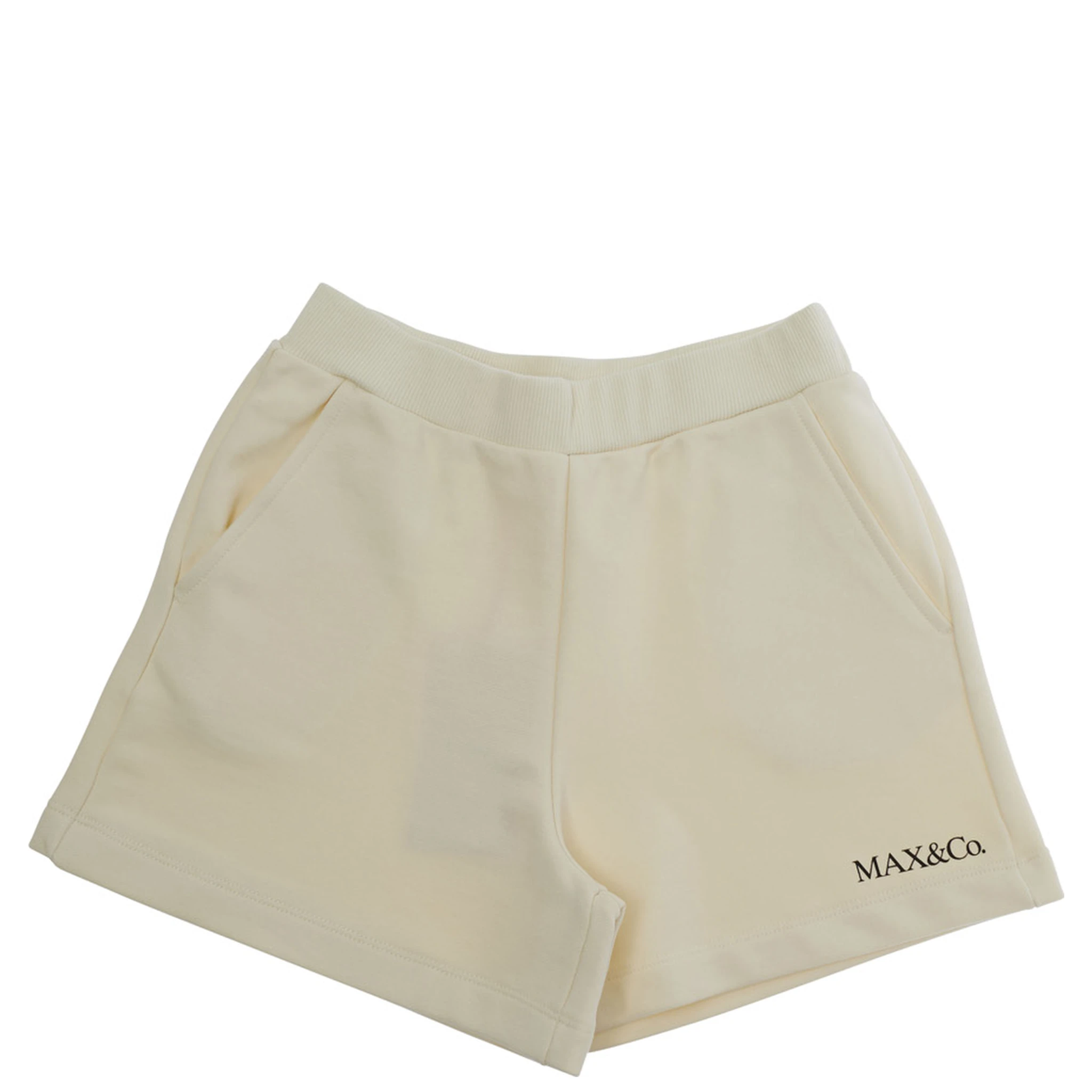 Grey Shorts with Elastic Waist and Logo Lettering on the Front in Cotton Girl