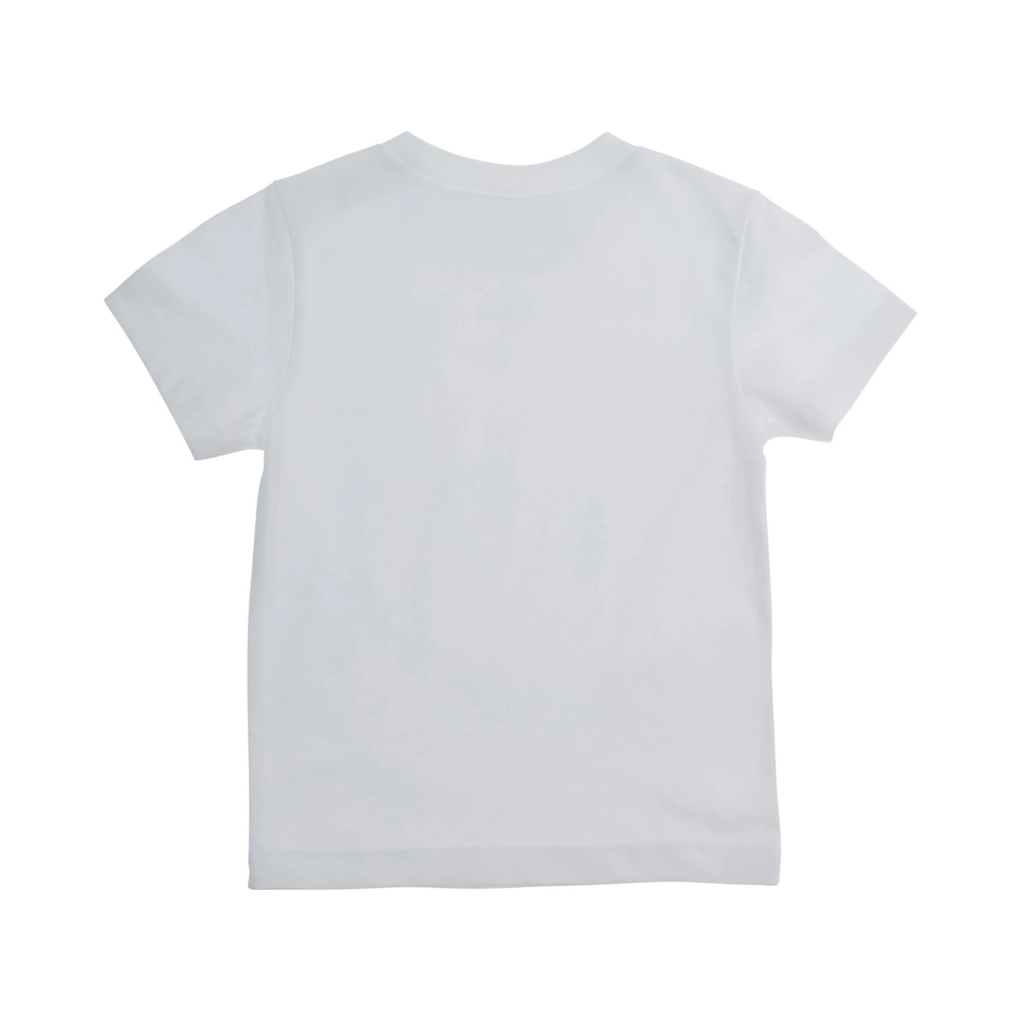 White Crewneck T-Shirt with Logo Lettering on the Front in Cotton Baby