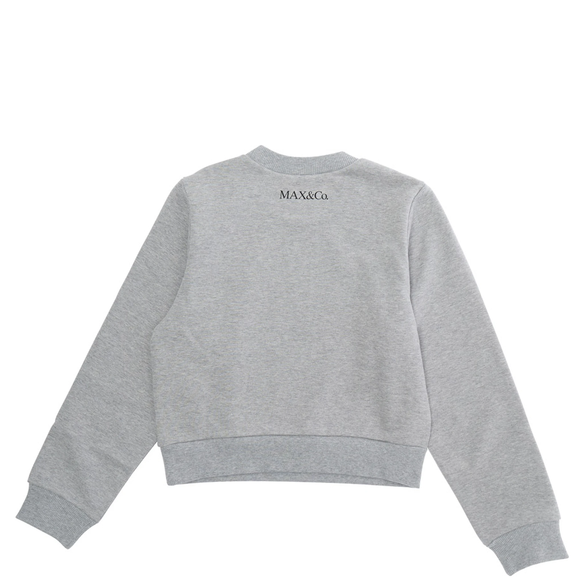 Grey Crewneck Sweatshirt with Print on the Front in Cotton Girl