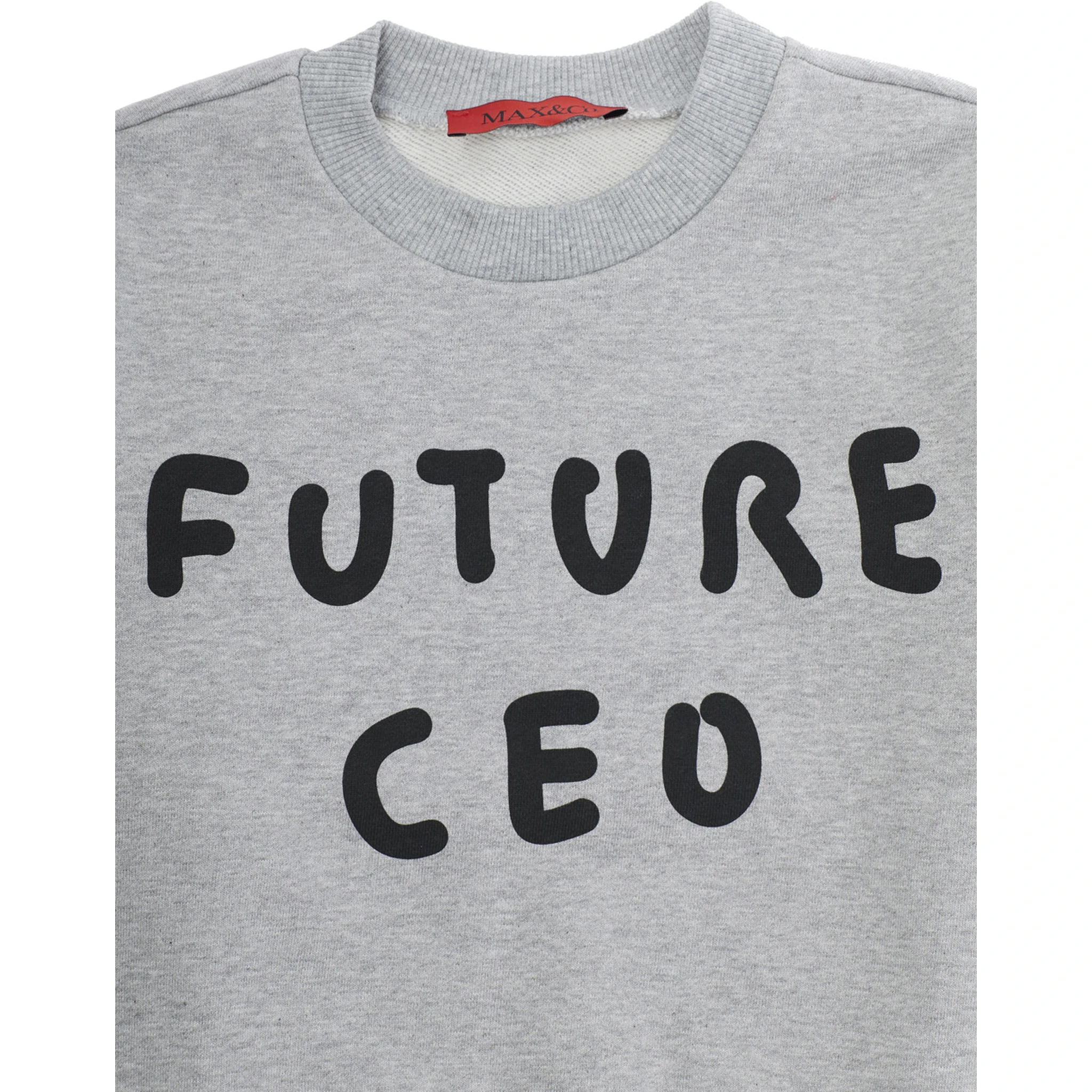 Grey Crewneck Sweatshirt with Print on the Front in Cotton Girl