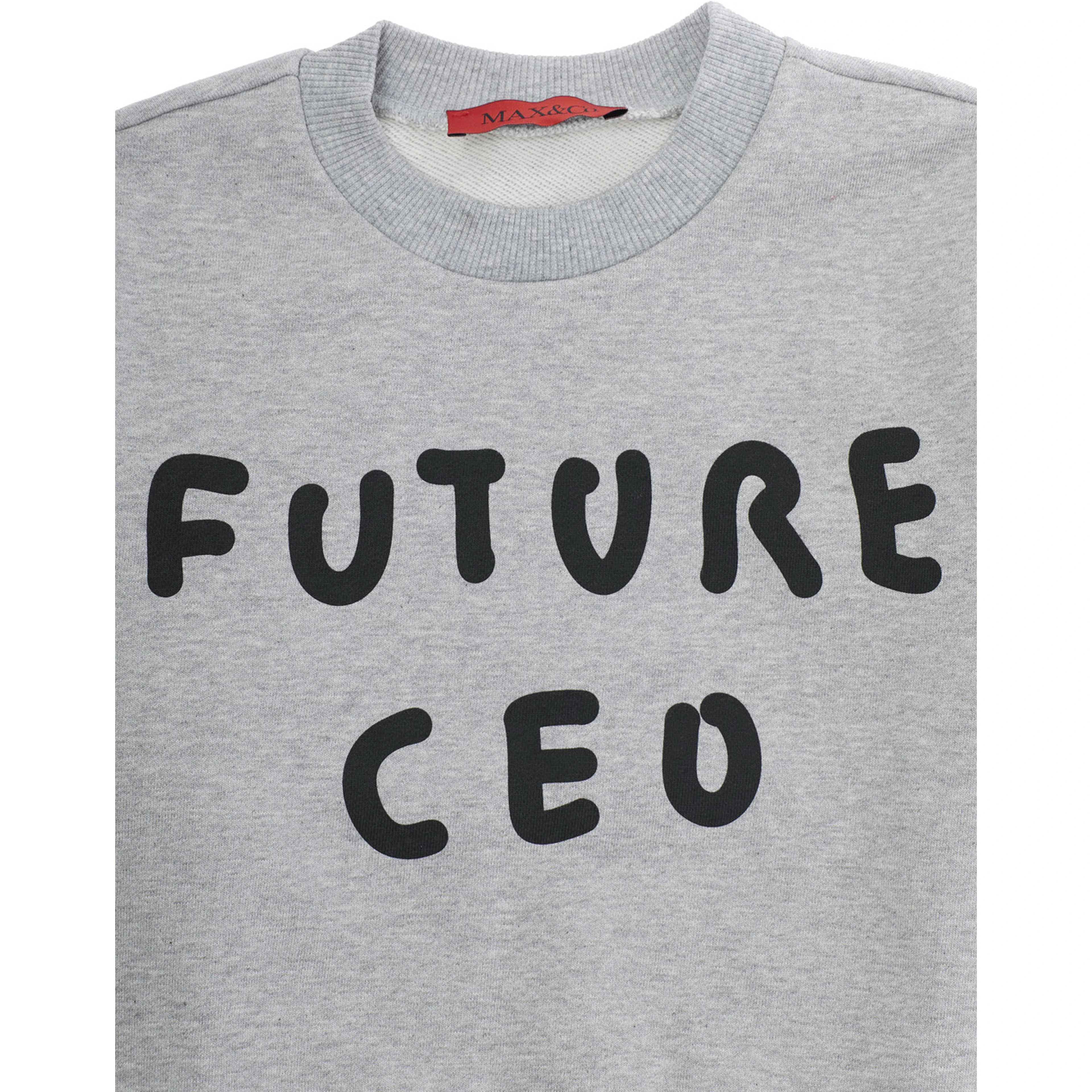 Grey Crewneck Sweatshirt with Print on the Front in Cotton Girl