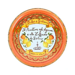 100 g Sicilian Citrus and Saffron Panettone with Orange Tin Box