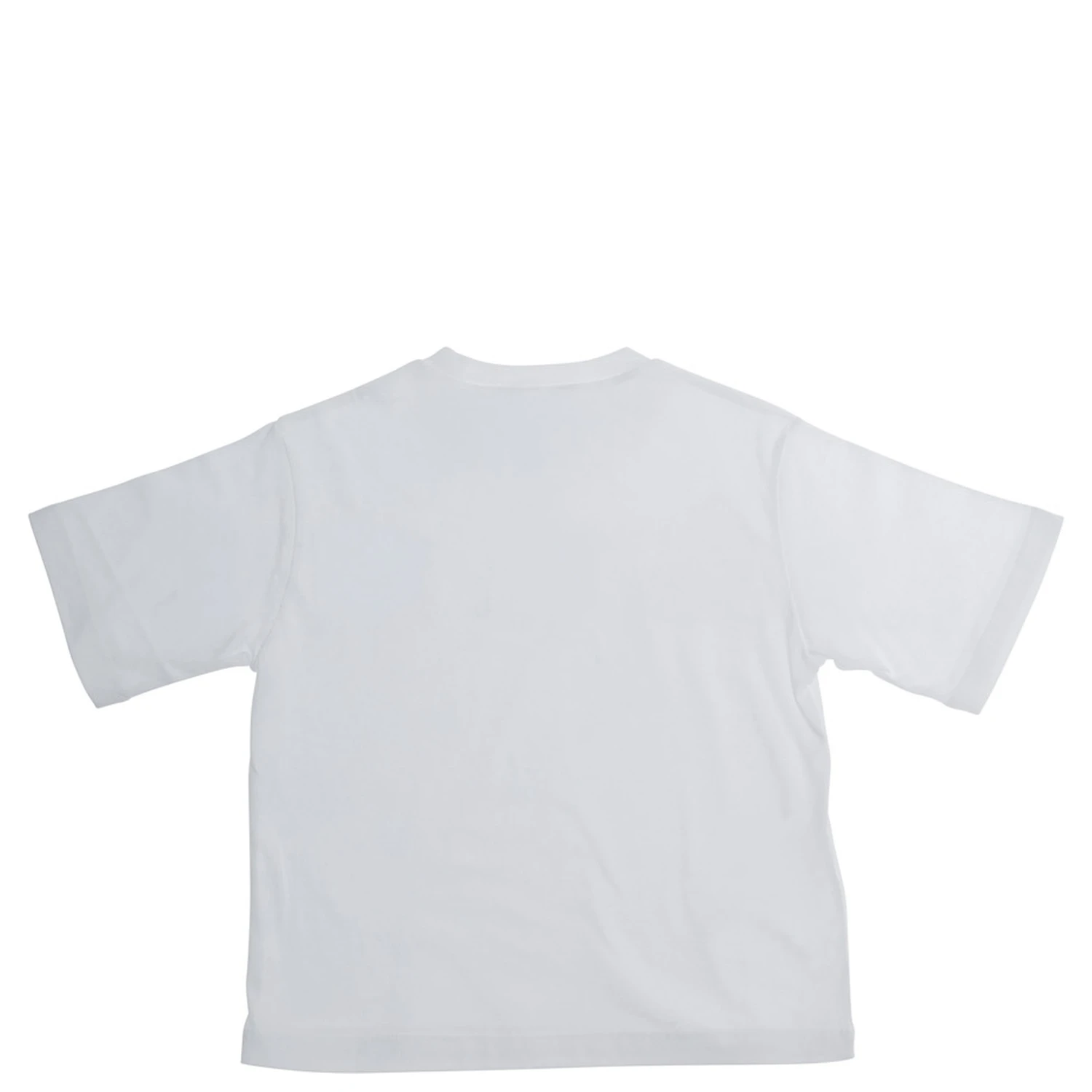 White Crewneck T-Shirt with Logo Lettering on the Front in Cotton Girl