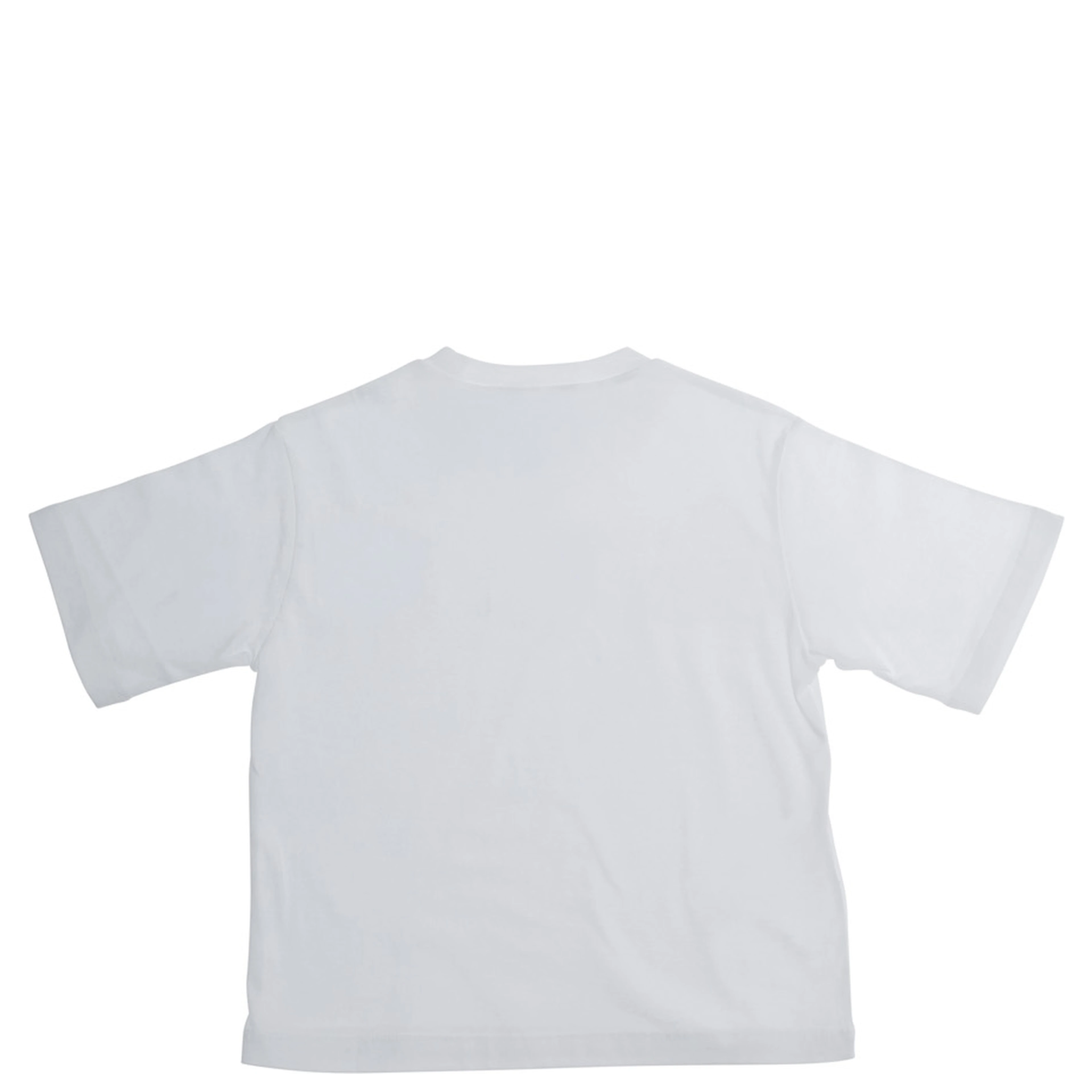 White Crewneck T-Shirt with Logo Lettering on the Front in Cotton Girl