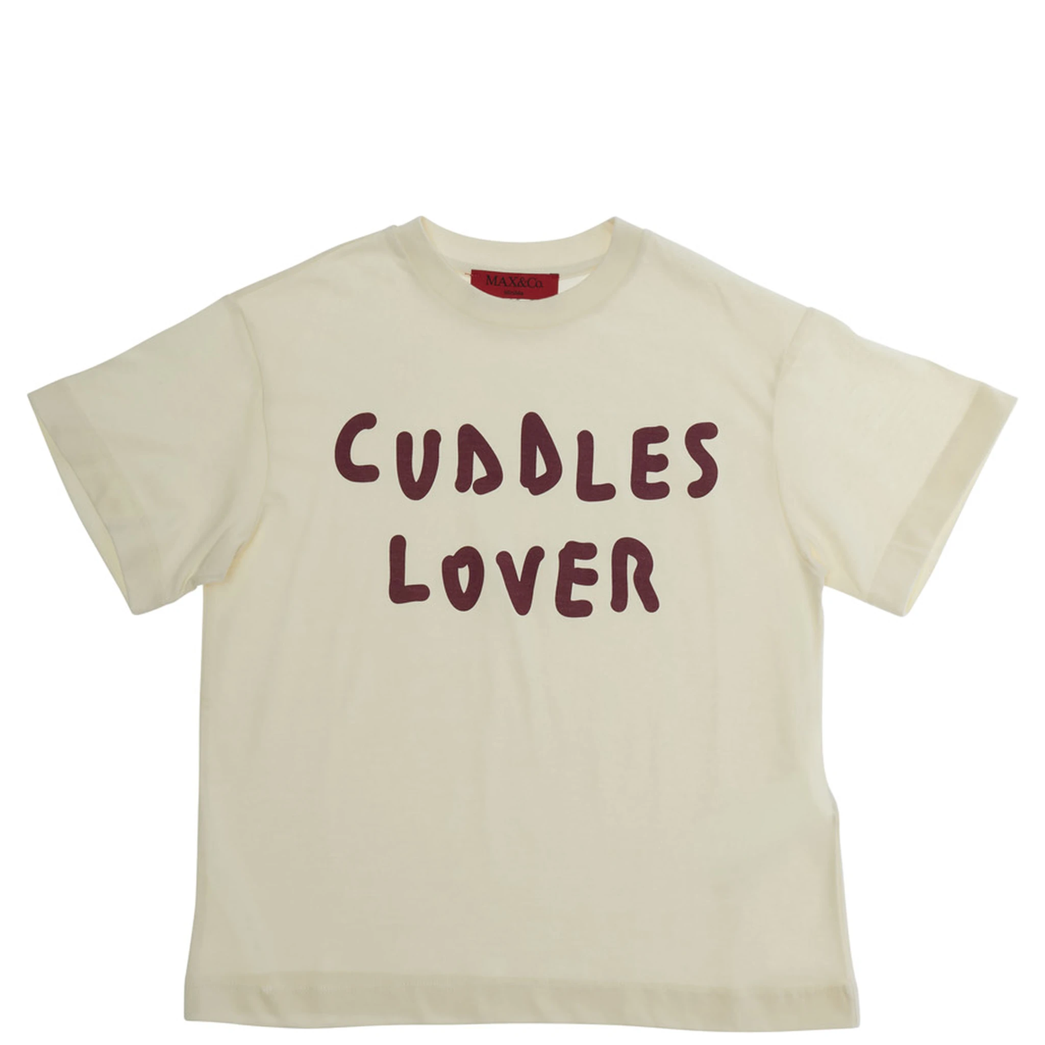 White Crewneck T-Shirt with Print on the Front in Cotton Girl