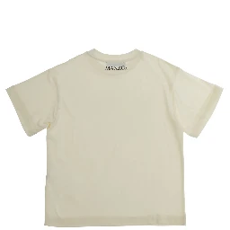 White Crewneck T-Shirt with Print on the Front in Cotton Girl