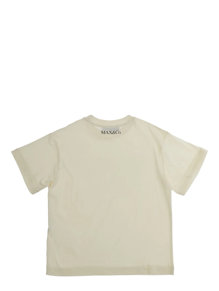 White Crewneck T-Shirt with Print on the Front in Cotton Girl