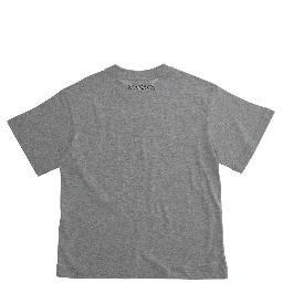 Grey Crewneck T-Shirt with Print on the Front in Cotton Girl