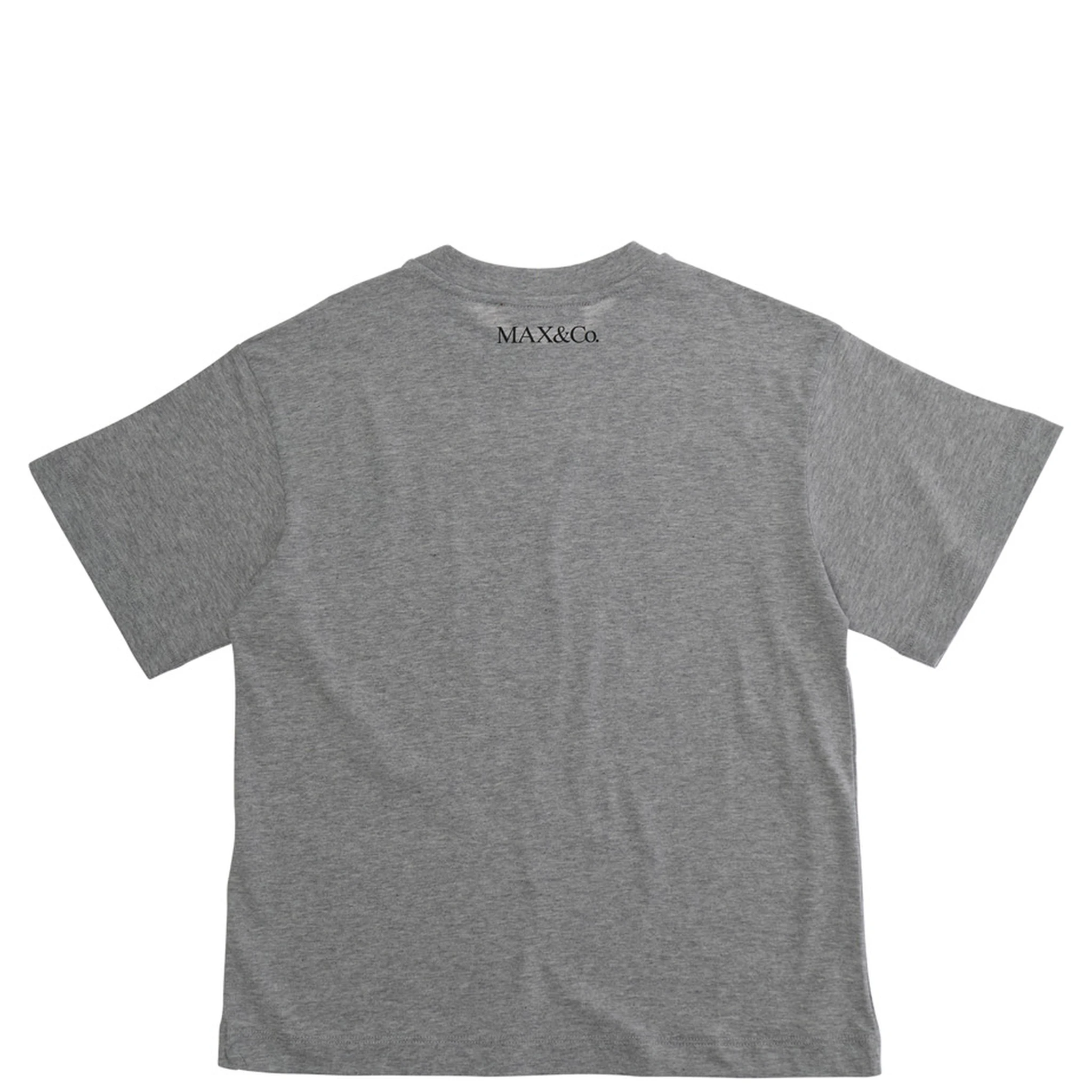 Grey Crewneck T-Shirt with Print on the Front in Cotton Girl