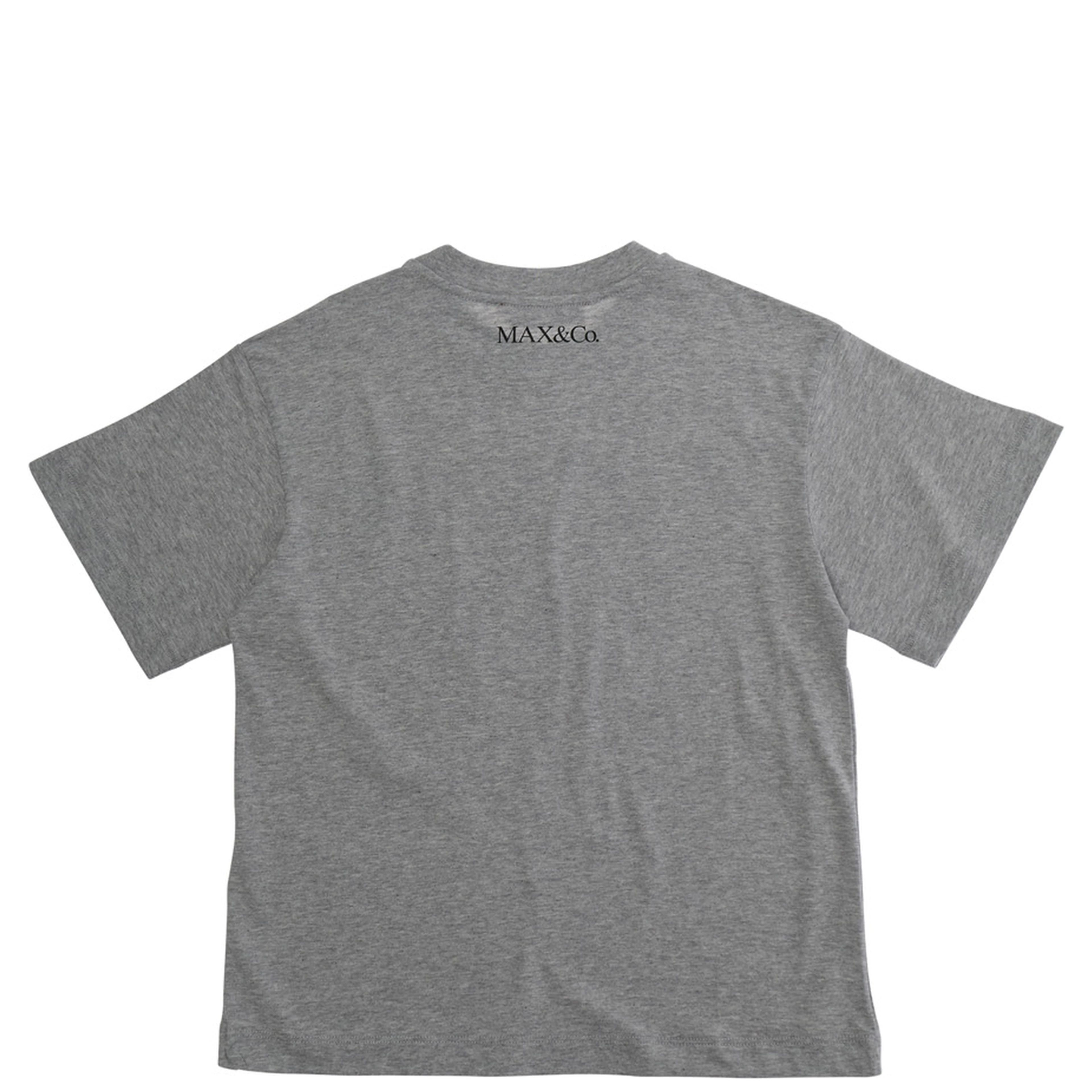 Grey Crewneck T-Shirt with Print on the Front in Cotton Girl