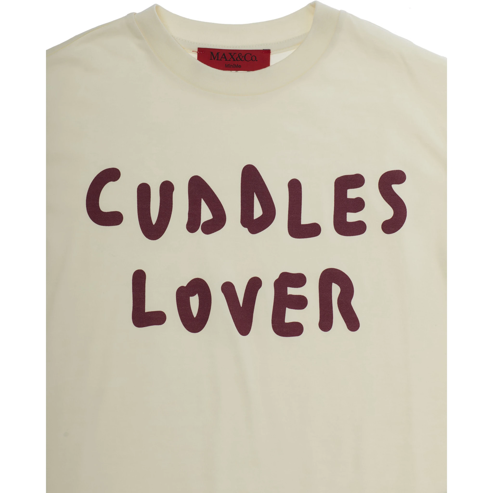 White Crewneck T-Shirt with Print on the Front in Cotton Girl