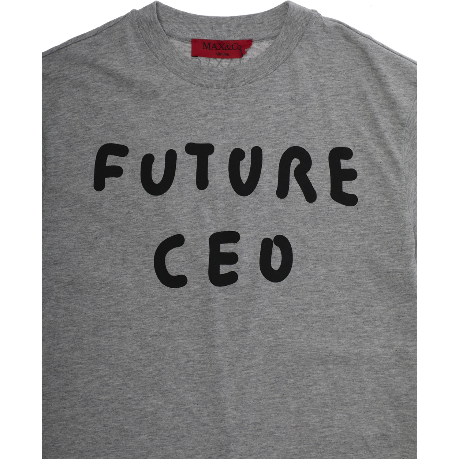 Grey Crewneck T-Shirt with Print on the Front in Cotton Girl