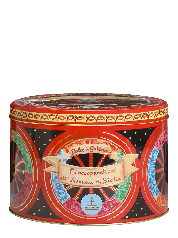 1 Kg Sicilian Orange Cioccopanettone with Red Tin Box